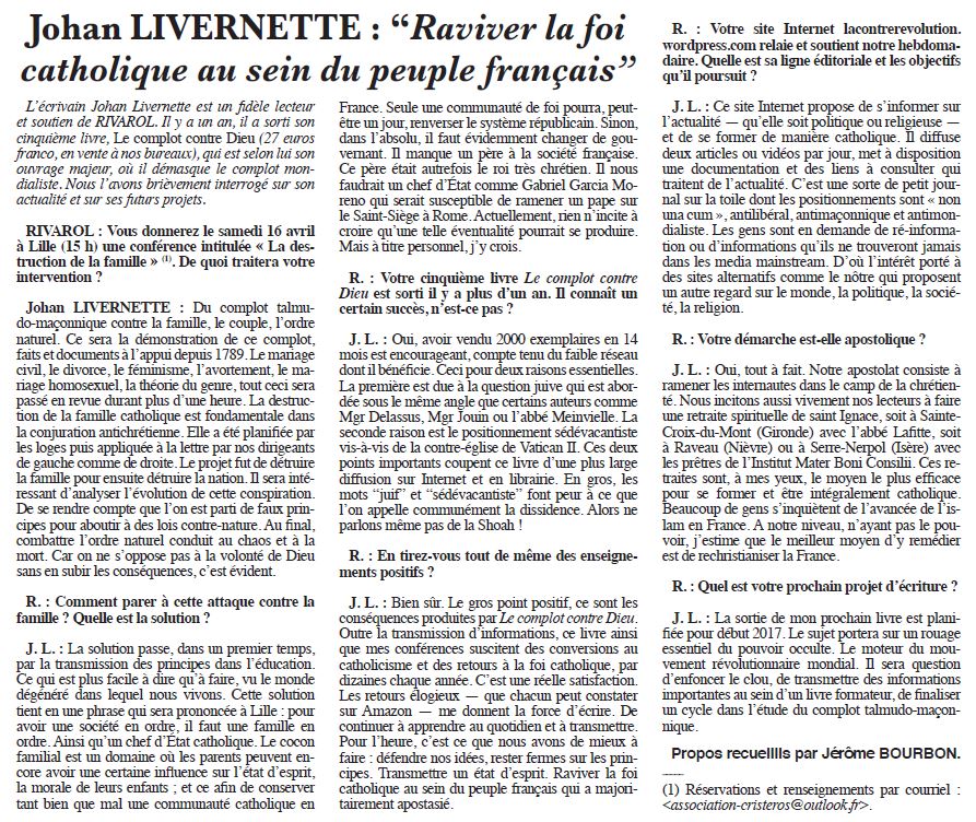 vatican - Actualités de Johan Livernette - Page 6 Rivarol-nc2b03230-entretien-7-avril-2016